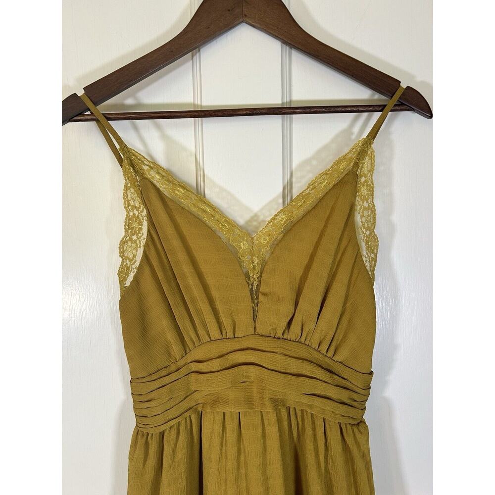 Moon River Lace Applique Sun Dress Womens Size XS Yellow Boho Gypsy Festival - Picture 2 of 11